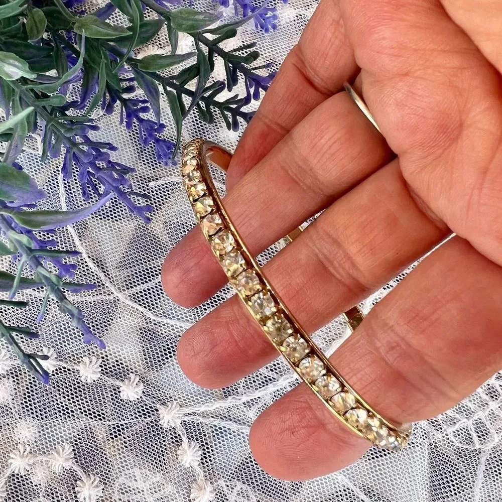 Cute Gold Rhinestone Bangle